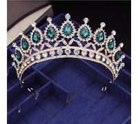 Bijoux de cheveux Tiaras de couronne pour femmes vintage Crystal Circle Bridal Diadem Royal King Wedding Crown Tiaras Bride Headress Crowns Couronnes Hair Bijoux By Gagalu (Couleur: Brass plaqué)