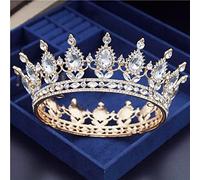 Bijoux de cheveux Tiaras de couronne pour femmes vintage Crystal Circle Bridal Diadem Royal King Wedding Crown Tiaras Bride Headress Crowns Couronnes Hair Bijoux By Gagalu (Couleur: Antique Gold