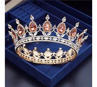 Bijoux de cheveux Tiaras de couronne pour femmes vintage Crystal Circle Bridal Diadem Royal King Wedding Crown Tiaras Bride Headress Crowns Couronnes Hair Bijoux par Gagalu (couleur: couleur or)