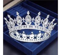 Bijoux de cheveux Tiaras de couronne pour femmes vintage Crystal Circle Bridal Diadem Royal King Wedding Crown Tiaras Bride Headress Crowns Couronnes Hair Bijoux By Gagalu (Couleur: argent plaqué)