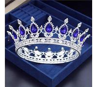 Bijoux de cheveux Tiaras de couronne pour femmes vintage Crystal Circle Bridal Diadem Royal King Wedding Crown Tiaras Bride Headress Crowns Couronnes Hair Bijoux par Gagalu (Couleur: Rhodium plaqué)