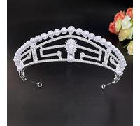 Bijoux de cheveux Tiaras de la couronne pour femmes Bijoux de cheveux de couronne de mariage Accessoires de cheveux Baroque Crowe Crown Rimestones Crystal Tiaras Queen Party Bijoux (Couleur: Couronne