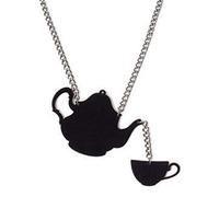 Bijoux de collier avec chaîne noire en forme de clavicule de théière noire très pratique et peuple