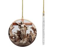 Bijoux de crèche, décorations de Noël religieuses | Crèche de Noël, ornements de bricolage en acrylique 2D - Décoration de Noël chrétienne, pendentif religieux créatif pour arbre, voiture