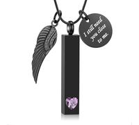 Bijoux de crémation Cendres J'ai encore besoin de vous dans mon voisinage Collier urne pour cendres Souvenir personnes bien-aimées Breloque Vial Urne Bijoux pour Femmes Hommes, Acier inoxydable
