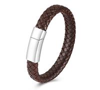 Bijoux de crémation de bracelet en cuir tressé authentique pour cendres d'êtres chers