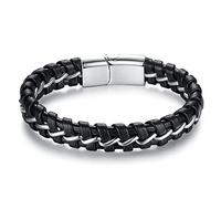 Bijoux de crémation de bracelet en cuir tressé authentique pour cendres d'êtres chers
