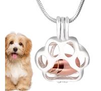 Bijoux de crémation - Pendentif souvenir animal, collier de cendres avec symbole de patte de chat, médaillon souvenir sentimental avec fermeture protégée | Pièce d'honneur pour le souvnir d'un ami fi