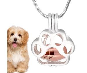 Bijoux de crémation - Pendentif souvenir animal, collier de cendres avec symbole de patte de chat, médaillon souvenir sentimental avec fermeture protégée | Pièce d'honneur pour le souvnir d'un ami fi