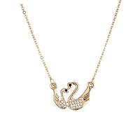 Bijoux de filles Collier de forme de cygne double pour femmes