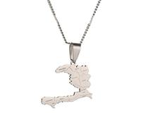 Bijoux de Filles la République d'Haïti Collier Pendant Chaîne Port-au-Prince Carte Bijoux Things