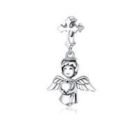 Bijoux de filles Love Heart charme 925 Sterling Feather Cross Charms for Bracelets Accessoires