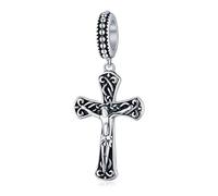 Bijoux de filles Love Heart charme 925 Sterling Feather Cross Charms for Bracelets Accessoires