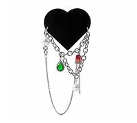 Bijoux de filles Love Jewelry Heart Brooch Women Fashion With Pearl Acrylique Pin pour femmes, Crystal, Crystal Aleliy Steel Bijoux