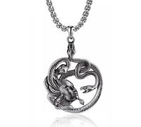 Bijoux de Ja Collier avec pendentif en forme de serpent, mythologie grecque égyptienne, méduse, gorgon, serpent, Zinc, Pas de gemme