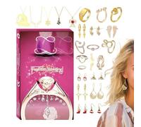 Bijoux de l'Avent en alliage - Boîte à bagues de Noël 24 jours, coffret cadeau de compte à rebours tendance | Parfait pour les femmes, les filles, les femmes, les femmes, les mères, les petites amies