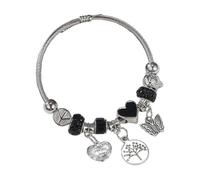 Bijoux de manchette en perles doux pour la peau avec corps en acier inoxydable et strass étincelants pour usage quotidien, bijoux empilables en acier, taille unique, Comme décrit