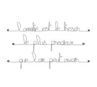 Bijoux de Mur Citation en Fil de Fer - L'amitié est Le trésor Le Plus précieux Que l'on Peut Avoir | Sculpture Fil de Fer