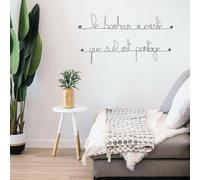 Bijoux de Mur Citation en Fil de Fer - Le Bonheur n'existe Que s'il est partagé | Sculpture Fil de Fer