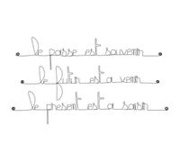 Bijoux de Mur Citation en Fil de Fer - Le passé est Souvenir Le Futur est à Venir Le présent est à saisir | Sculpture Fil de Fer