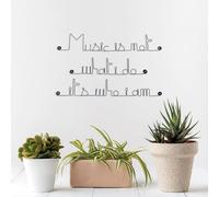 Bijoux de Mur Citation en Fil de Fer - Music is Not What I do It's Who I am | Sculpture Fil de Fer