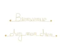 Bijoux de Mur Message Fil de Fer - Bienvenue chez Mon Chien | Sculpture Fil de Fer