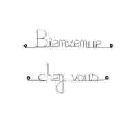 Bijoux de Mur Message Fil de Fer - Bienvenue chez Vous | Sculpture Fil de Fer