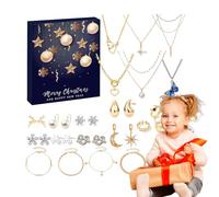 Bijoux de Noël,Boîte Calendrier de l'Avent avec Boucles d'Oreilles - Set De Boucles D'Oreilles Et Collier Pour Femmes Filles Garçons Vie Quotidienne Voyage Soirée