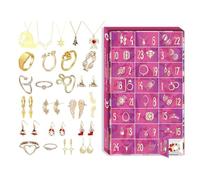 Bijoux de Noël pour l'Avent, bijoux de poignet de 24 jours avec motif festif, anneau calendrier de l'Avent avec affichage élégant, pour femmes, filles, femmes, épouses, mères, petites amies, amateurs