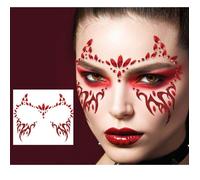 BIJOUX DE PEAU ADHÉSIF VISAGE DÉMON FEMME Rouge, Bordeaux