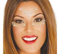 bijoux de peau adhésif visage strass fête femme - guirca 15830 Blanc G