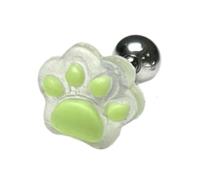 Bijoux de piercing en métal de qualité aérospatiale en forme de patte de chien de chat unique, accents de résine multicolores, accessoire de type léger, conception unique, pointes de langue de patte