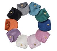 Bijoux de Sac Lot de 10 pochettes de rangement en velours doux for bijoux, for bagues, boucles d'oreilles, colliers, Halloween, Noël, mariage(Mix colors)