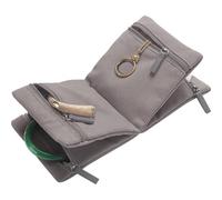 Bijoux de Sac Lot de 2 organiseurs de bijoux pliables à compartiments multiples, sac de rangement de voyage de grande capacité avec fermeture éclair et pochette délicate(Grey)