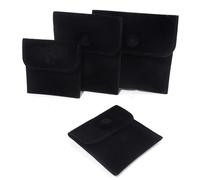 Bijoux de Sac Lot de 6 pochettes à bijoux en velours doux for ranger vos bijoux, bracelets, colliers, boucles d'oreilles, bagues, etc.(Black,10x10cm)