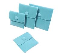 Bijoux de Sac Lot de 6 pochettes à bijoux en velours doux for ranger vos bijoux, bracelets, colliers, boucles d'oreilles, bagues, etc.(Sky blue,8x10cm)
