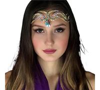 bijoux de tete Drop Forehead Head Chain Headwear Jewelry Queen Accessories Belly Dance Headpiece for Women(Gold)