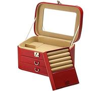 Bijoux de voyage, Boîte à bijoux avec miroir rouge 11,8 x,4 6, pouces