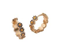 Bijoux d'oreille femmes basiques Petites boucles d'oreilles en or marguerite pour femmes, boucles d'oreilles pendantes à la mode, Style petite marguerite, petites boucles d'oreilles (Gold, 1.4X0.2cm)