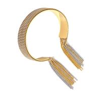 Bijoux élégants avec pampilles dorées en acier inoxydable 316L et anneaux avec pendentif à franges pour les créateurs de tendances, taille unique, Comme décrit, Comme décrit.