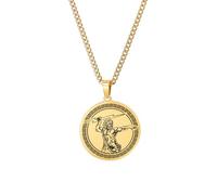 Bijoux en acier inoxydable mythologie grecque antique olympe roi des dieux zeus médaillon pendentif collier homme