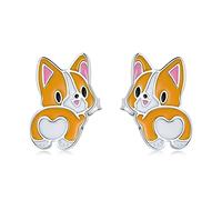 Bijoux en argent sterling, boucles d'oreilles mini-corgi mignonnes pour femmes et filles