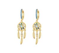 Bijoux en argent sterling, boucles d'oreilles pendantes bohèmes attrape-rêves pour femmes