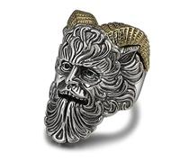 Bijoux en argent sterling S925 Bague de réglage d'ouverture masculine en argent thaïlandais avec personnalité dominatrice du prêtre Paine (convient aux tailles américaines 8-11)