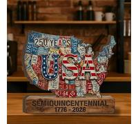 Bijoux en bois 2026 pour le 250e anniversaire - Un pour cet événement important le complément parfait à tout le monde (marron, 15 cm)