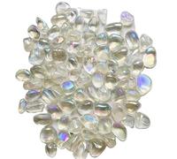 Bijoux en pierre cristal naturel Aura Quartz gravier cristal blanc Aura cristal pierres tombées bijoux en pierre (Size : 100g)