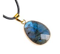 Bijoux en pierre de labradorite | Collier d'équilibrage d'énergie | Pendentif en labradorite naturel | Pendentif en pierre polie de lune en | Guérir un cadeau de bijoux en pour la médi