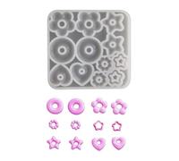 Bijoux En Résine Moule Silicone Coeur Star Fleur Bijoux Fabrication D'outils Moules D'oreille Adaptées À Fabrication Boucles D'oreille Pendentifs