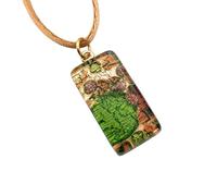 Bijoux en verre de Murano Pendentif en verre de Murano 3 cm x 1,5 cm sur une base en feuille d'or - Avec coffret cadeau et certificat (Lisa)