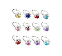 Bijoux Enfants Fille, Bague Enfant, 12 PièCes Bagues RéGlables Pour Enfants, Cadeaux Pour Les Petites Filles, Mélange De Couleurs